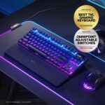 SteelSeries Apex Pro TKL Wireless HyperMagnetic Gaming Keyboard — Esports Tenkeyless — OLED Screen — Adjustable Actuation — PBT Keycaps — Bluetooth — 2.4GHz — USB-C - Image 3