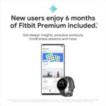Google Pixel - Android Smartwatch with Fitbit Activity Tracking - Heart Rate Tracking Watch - Polished Silver Stainless Steel case with Charcoal Active band - LTE - Image 6