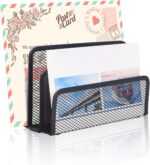 wishacc Desk Mail Organizer Small File Holders Letter Organizer Metal Mesh Document/Filing/Folders/Paper Organizer for Desktop - Image 4
