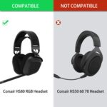 HS80 RGB Thicker Upgrade Quality Earpads - Replacement Ear Cushion Cup Compatible with Corsair HS80 RGB Wireless Headphone, High-Density Noise Cancelling Foam，Added Thicknes (Black Fabric) - Image 3