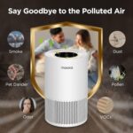 Air Purifiers for Home Large Rooms up to 1200ft², MOOKA H13 True HEPA Air Purifier for Bedroom Pets with Fragrance Sponge, Timer, Air Filter Cleaner for Smoke, Odor, Dander, Pollen (White) - Image 3