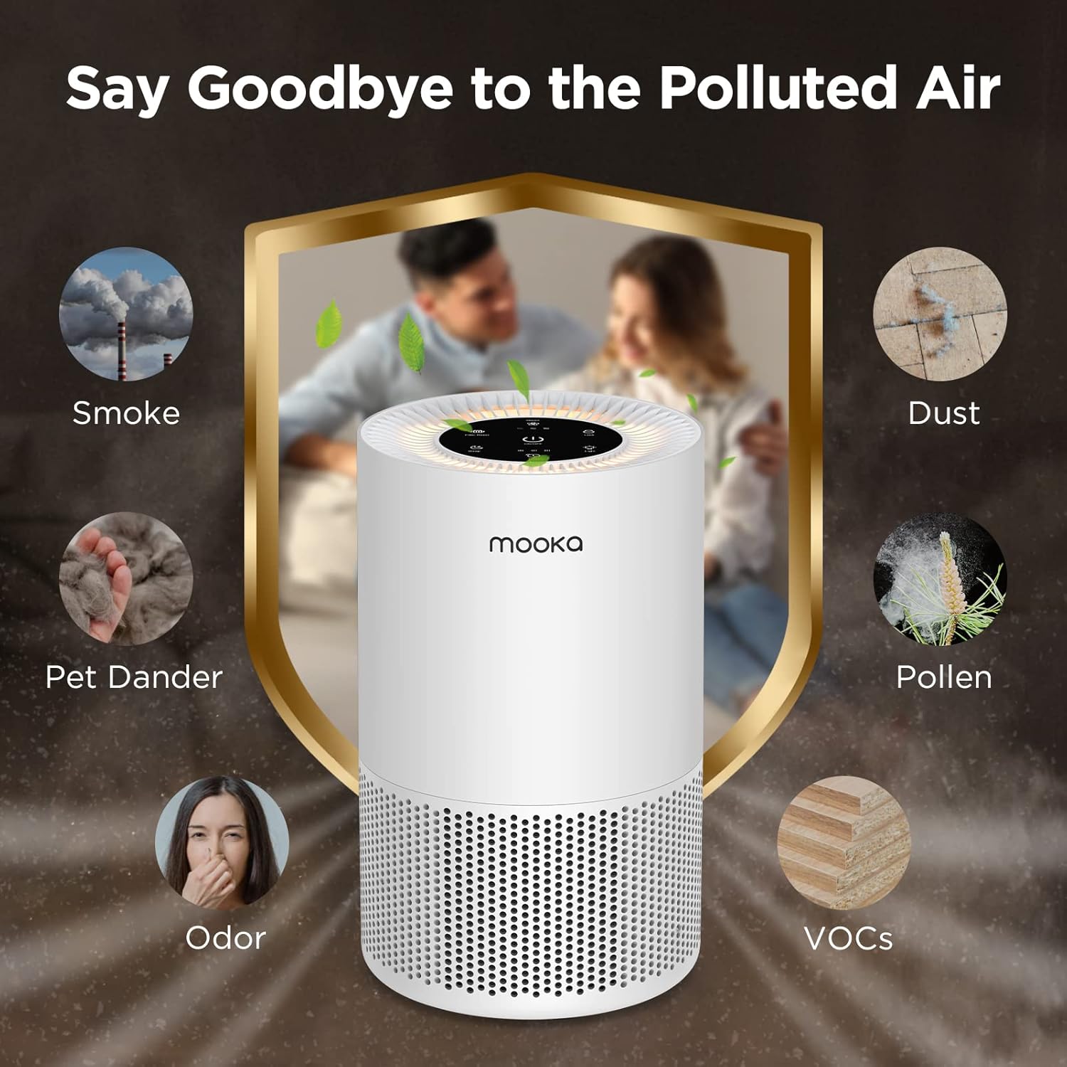 Air Purifiers for Home Large Rooms up to 1200ft², MOOKA H13 True HEPA Air Purifier for Bedroom Pets with Fragrance Sponge, Timer, Air Filter Cleaner for Smoke, Odor, Dander, Pollen (White) - Image 3