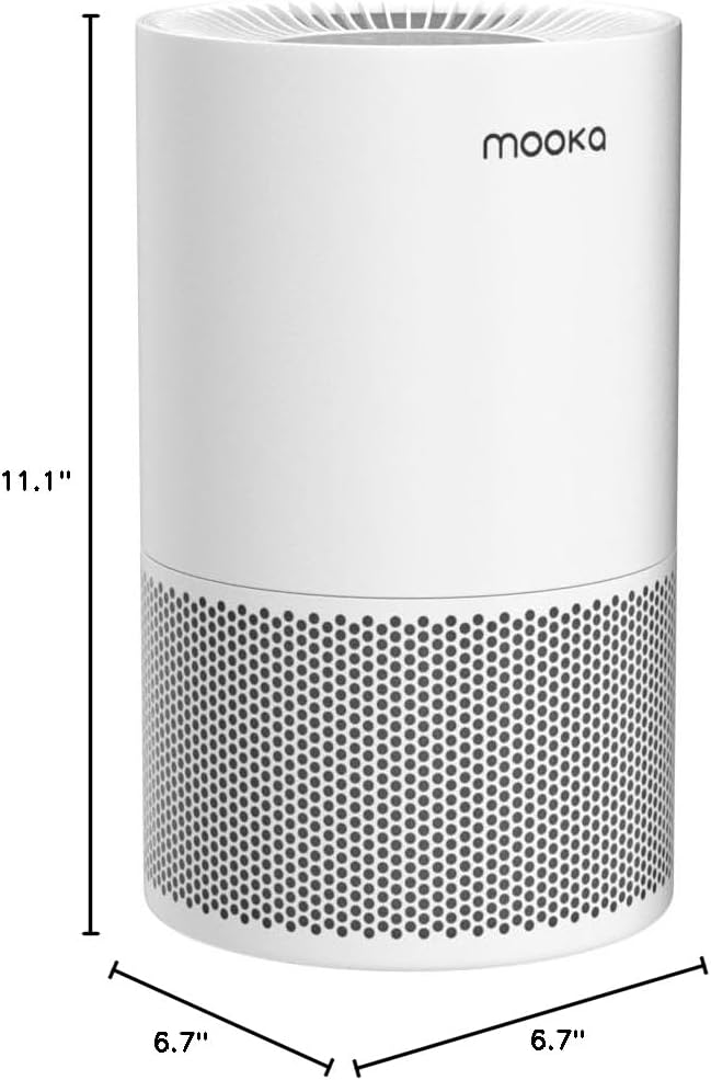 Air Purifiers for Home Large Rooms up to 1200ft², MOOKA H13 True HEPA Air Purifier for Bedroom Pets with Fragrance Sponge, Timer, Air Filter Cleaner for Smoke, Odor, Dander, Pollen (White) - Image 5