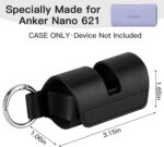 Holder Case Compatible with Anker 621 Nano Power Bank 5,000mAh Portable Charger 12W 22.5W, Small Microfiber Leather Carrying Case Storage Holder with Keychain - Case Only - Image 3