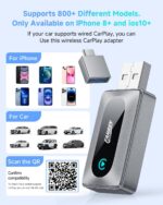 FAHREN 2025 Latest Upgraded Wireless CarPlay Adapter for iPhone,Fastest Bluetooth&WiFi Connection,Compatible with iPhone 8+/iOS 10+&car from 2016+,No Lag,Includes USB Type-C& Extension Cable USB A. - Image 4