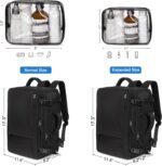 Hanples Travel Backpack for Women Men, Large Carry On Person Item Luggage Backpack, TSA Flight Approved 17.3 In Laptop Bag, Waterproof anti theft Casual Hiking Bag (Black) - Image 4