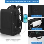 Hanples Travel Backpack for Women Men, Large Carry On Person Item Luggage Backpack, TSA Flight Approved 17.3 In Laptop Bag, Waterproof anti theft Casual Hiking Bag (Black) - Image 5
