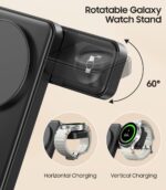 3 in 1 Magnetic Foldable Wireless Charger for Samsung, Fast Mag-Safe Charging Stand Station for Galaxy S25 S24 S23 S22 Ultra Plus/Z Fold/Flip 6/5, Galaxy Watch Ultra/6/5/Pro, Galaxy Buds/Pro - Image 5