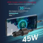 VELOGK Super Fast Type C Car Charger [73W Turbo], Metal Adaptive 55W 45W PPS/PD&QC3.0 USB C Car Adapter[Super Fast Charging 2.0]for Samsung S25 Ultra/S24 Ultra/S23 Ultra/S22+/S21/S20,iPad Pro,Macbook - Image 4