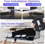 CableCare No Drill Under Desk Cable Management Tray 40.6" - for Desk Wire Management - Premium Black Fabric to Hide Cords - Clamp/Screw Mount - Supports Upto 66lbs - Image 3