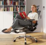 Ergonomic Office Chair, High Back Desk Chairs with Retractable Footrest, Breathable Mesh, Adjustable Headrest, 3D Armrests, Lumbar Support, Tilt Function, Comfy Swivel Computer Gaming Chair - Image 3