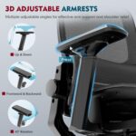 Ergonomic Office Chair, High Back Desk Chairs with Retractable Footrest, Breathable Mesh, Adjustable Headrest, 3D Armrests, Lumbar Support, Tilt Function, Comfy Swivel Computer Gaming Chair - Image 7