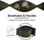 WOCCI 20mm Adjustable Nylon Watch Band, Quick Release Sport Loop Strap (Army Green) - Image 4