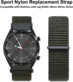 WOCCI 20mm Adjustable Nylon Watch Band, Quick Release Sport Loop Strap (Army Green) - Image 9