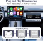 Wireless CarPlay Adapter (2025 Upgraded) 2-in-1 CarPlay & Android Auto, Converts Wired to Wireless CarPlay, Plug & Play, Low Latency, Compatible with iPhone & Android, USB-C Support - Image 4
