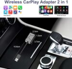 Wireless CarPlay Adapter (2025 Upgraded) 2-in-1 CarPlay & Android Auto, Converts Wired to Wireless CarPlay, Plug & Play, Low Latency, Compatible with iPhone & Android, USB-C Support - Image 5