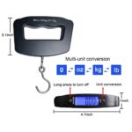 Digital Hanging Luggage Scale,Portable Handheld Baggage Suitcase Electronic Scale for Travel Household Fishing and Gift 110lb Black - Image 4