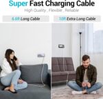 iPhone 15 16 Charger, 30W Super Fast Charging, USB C Block Type C Cable Cord [ 6.6ft + 10ft ] for iPhone 16,16 Plus,16 Pro,16 Pro Max, iPhone15, iPad Pro 12.9/11, Galaxy S25, S24,S23-2Pack - Image 3