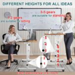 Small Standing Desk Adjustable Height, Mobile Stand Up Desk with Wheels, Small Computer Desk Rolling Desk, 32 Inch Portable Laptop Desk White Standing Table for Home Office Desks - Image 5