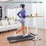 Small Standing Desk Adjustable Height, Mobile Stand Up Desk with Wheels, Small Computer Desk Rolling Desk, 32 Inch Portable Laptop Desk White Standing Table for Home Office Desks - Image 6