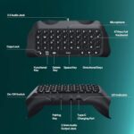 TiMOVO PS5 Controller Keyboard with Green Backlit, Wireless Bluetooth Keypad Chatpad for PlayStation 5, Built-in Speaker & 3.5mm Audio Jack, Mini Gaming Keyboard for PS5 Accessories, Black - Image 4