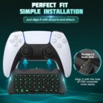 TiMOVO PS5 Controller Keyboard with Green Backlit, Wireless Bluetooth Keypad Chatpad for PlayStation 5, Built-in Speaker & 3.5mm Audio Jack, Mini Gaming Keyboard for PS5 Accessories, Black - Image 5