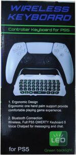 TiMOVO PS5 Controller Keyboard with Green Backlit, Wireless Bluetooth Keypad Chatpad for PlayStation 5, Built-in Speaker & 3.5mm Audio Jack, Mini Gaming Keyboard for PS5 Accessories, Black - Image 11