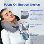 Cozyhealth Travel Neck Pillow for While Sleeping on Airplane, Memory Foam Comfort Travel Pillow, Gently Neck Head Support Sleeping Rest, Airplane Car and Home Use (Large) - Image 3