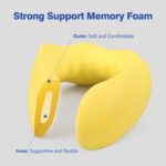 Cozyhealth Travel Neck Pillow for While Sleeping on Airplane, Memory Foam Comfort Travel Pillow, Gently Neck Head Support Sleeping Rest, Airplane Car and Home Use (Large) - Image 5