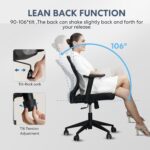 Ergonomic Office Chair Home Mesh Desk Chair with Adjustable Arms - Mid Back Computer Chairs for Adults - Swivel Task Chair Comfortable for Home Office (Black) - Image 5