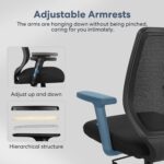 Ergonomic Office Chair Home Mesh Desk Chair with Adjustable Arms - Mid Back Computer Chairs for Adults - Swivel Task Chair Comfortable for Home Office (Black) - Image 9