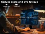 24 Inch Monitor, FHD 100Hz 1080P, IPS 16:9 Frameless Computer Monitor, 99% sRGB, Low Blue Light Eye Care, FreeSync, PC Screen Built-in Speakers, HDMI VGA Display, VESA, Tilt Adjustable, Black - Image 5