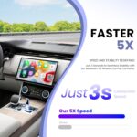 Wireless CarPlay Adapter for iPhone, Convert Wired to Wireless Apple CarPlay Adapter, Mini Size with Extension Cable USB & USB-C/Type-C, Stable Control & No Delay, Black - Image 4