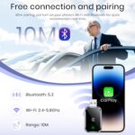 Wireless CarPlay Adapter for iPhone, Convert Wired to Wireless Apple CarPlay Adapter, Mini Size with Extension Cable USB & USB-C/Type-C, Stable Control & No Delay, Black - Image 5