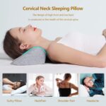 Cervical Neck Pillows for Pain Relief Sleeping, Memory Foam Neck Bolster Pillow for Stiff Pain Relief, Neck Support Pillow Neck Roll Pillow for Bed Pillow (Light Grey) - Image 3