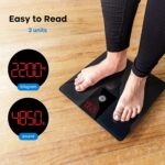 GE Bathroom Scale Body Weight: Digital BMI Weight Balance Scales FSA HSA Eligible Heavy Duty Measuring Device for People Accurate Bluetooth Weighing Electronic Weigh Machine, Black - Image 4