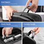 HOTOR Travel Toiletry Bag - Water Resistant Travel Essentials for Women and Men, Compact Leather Toiletries Organizer with Handle, Versatile Cruise Ship Essentials, Black, Medium - Image 5