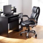 Amazon Basics Ergonomic Office Chair, High-Back Bonded Leather with Flip-Up Arms and Lumbar Support, Black, 29.5"D x 27.5"W x 44.75"H - Image 3