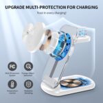 2025 Magnetic Wireless Mag-Safe Charger Stand,3 in 1 Charger with Light for iPhone 16 15 14 13 12 Pro Max Plus,Charging Pad for Apple Watch Series & Air pods 4 3 2 Pro(White) - Image 5