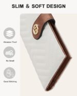 BOSTANTEN Slim Wallet Women Leather RFID Blocking Credit Card Holder Bifold Thin Wallet with Zipper Pocket Beige＆Brown - Image 5