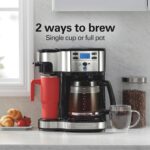 Hamilton Beach 2-Way 12 Cup Programmable Drip Coffee Maker & Single Serve Machine, Glass Carafe, Auto Pause and Pour, Black (49980R) - Image 3