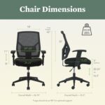 HON Crio High Back Office Chair Mesh Desk Chair With Wheels and Arms - Ergonomic Office Chair with Adjustable Center-Tilt Recline, Home Office Swivel Chair Comfortable for Long Hours - Black - Image 3
