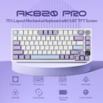EPOMAKER Ajazz AK820 Pro 75% Wireless Mechanical Keyboard with TFT Smart Display&Knob, Gasket-Mounted Gaming Keyboard, Bluetooth/2.4GHz/USB-C Wired (Purple, Gift Switch) - Image 3