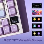 EPOMAKER Ajazz AK820 Pro 75% Wireless Mechanical Keyboard with TFT Smart Display&Knob, Gasket-Mounted Gaming Keyboard, Bluetooth/2.4GHz/USB-C Wired (Purple, Gift Switch) - Image 4