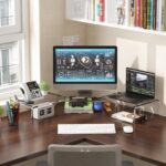X-cosrack Acrylic Monitor Stand Riser,Dual Monitor Stand with Adjustable Length and Angle,3 Shelf with Anti-Slip Mat for Laptop, Computer, PC, Printer,TV Screen - Image 4
