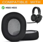 HS65 HS55 Earpads - defean Replacement Ear Pads Cover Cushions Compatible with Corsair HS65 HS55 Surround Gaming Headset,High-Density Noise Cancelling Foam (Black Breathable Fabric) - Image 3