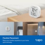 TP-Link Tapo Smart Temperature and Humidity Monitor, 2.7" E-Ink Display, Swiss-Made Sensor, Real-Time Notification, Visual Graphics, Requires Tapo Hub, White, T315 - Image 9