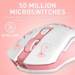 DAREU Sakura Pink Wireless Gaming Mouse with Charging Dock Rechargeable RGB,12K DPI,7 Programmable Buttons High-Precision Sensor [300IPS] [1000Hz] for PC Notebook Mac - Image 5