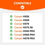 WC Freeze HS60 - Cooling Gel Replacement Earpads for Corsair HS50, HS60, HS70 & More by Wicked Cushions - Boost Comfort, Durability, Thickness & Sound Isolation for Epic Gaming Sessions | Black - Image 3