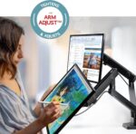 Dual Monitor Stand, Dual Monitor Arm, Dual Monitor Mount vesa Mount, up to 32 inch Monitor Desk Mount, soporte Monitor arms & Monitor Stands for 2 Monitors, Dual Monitor Riser Stand - Image 3